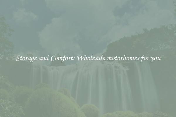 Storage and Comfort: Wholesale motorhomes for you