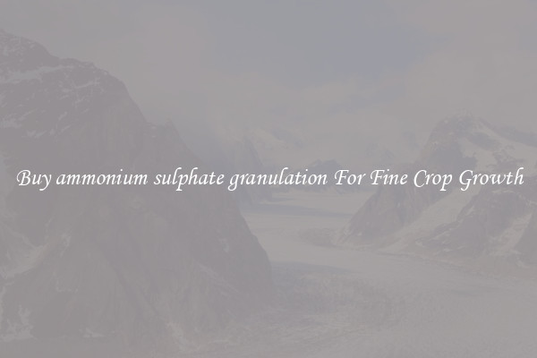 Buy ammonium sulphate granulation For Fine Crop Growth