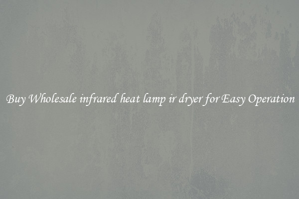Buy Wholesale infrared heat lamp ir dryer for Easy Operation