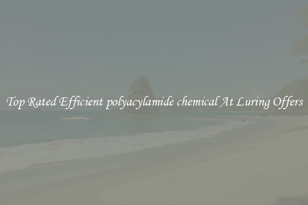 Top Rated Efficient polyacylamide chemical At Luring Offers