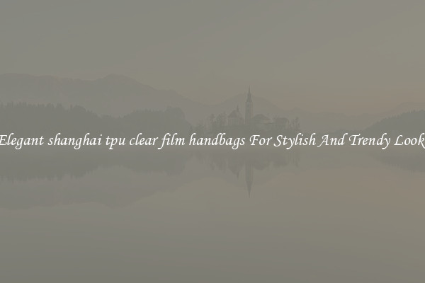 Elegant shanghai tpu clear film handbags For Stylish And Trendy Looks