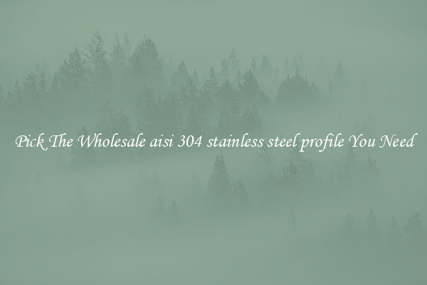 Pick The Wholesale aisi 304 stainless steel profile You Need