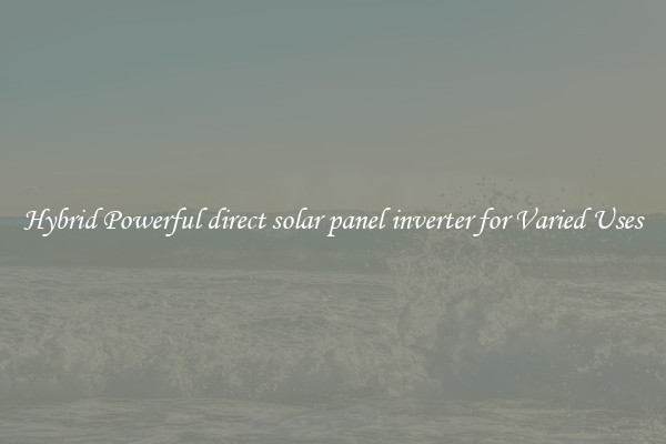 Hybrid Powerful direct solar panel inverter for Varied Uses
